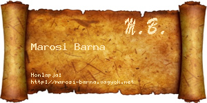Marosi Barna névjegykártya